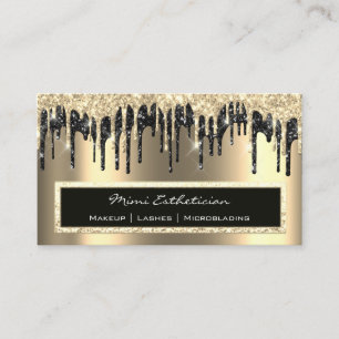 Professional Event Eyelash Sepia Gold Black Drip Business Card