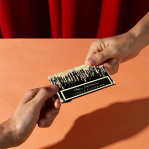 Professional Event Planner Eyelash Sepia Gold Drip Business Card