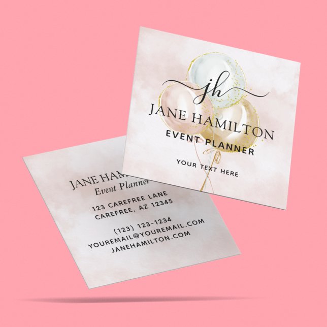 Professional Event Planner Square Business Card (Creator Uploaded)