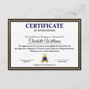 Professional Executive Achievement Certificate Art