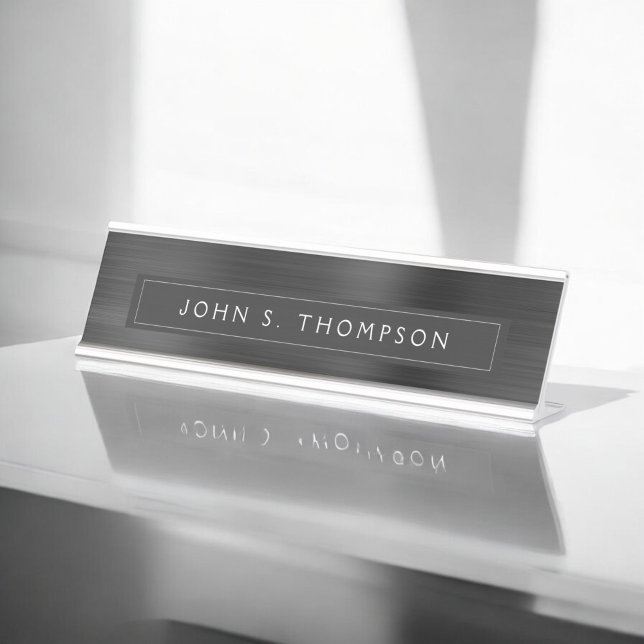 Professional Executive Black Modern Business Desk Name Plate (Creator Uploaded)