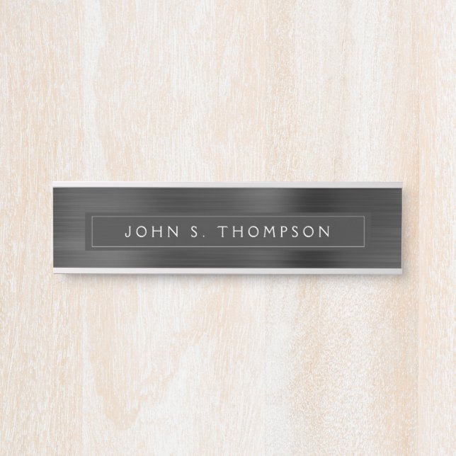 Professional Executive Black Modern Business Door Sign (Front)