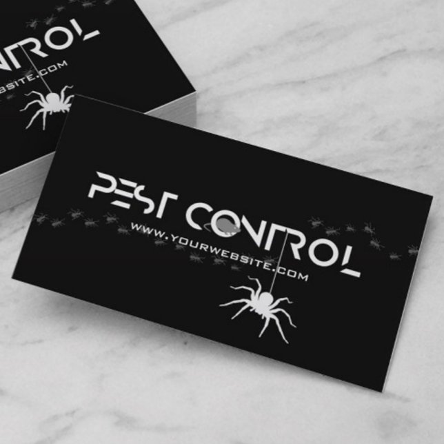 Professional Exterminator Pest Control Black White Business Card (Creator Uploaded)