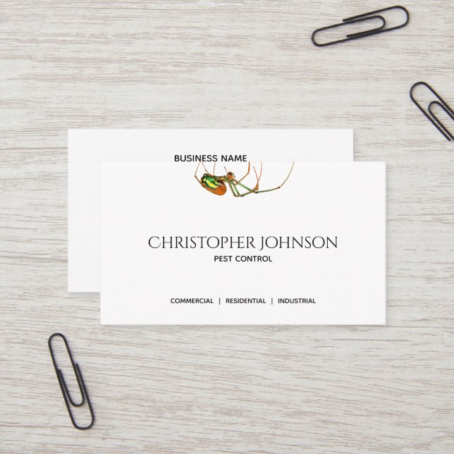 Professional Exterminator Pest Control Custom Logo Business Card (Front/Back In Situ)