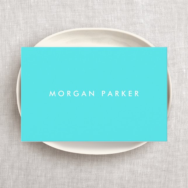 Professional Eye Catching Simple Modern Turquoise Business Card (Creator Uploaded)