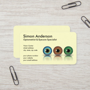Professional Eyeballs Optometry Business Cards