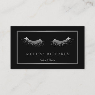 Professional Eyelashes Makeup Artist Black Busines Business Card