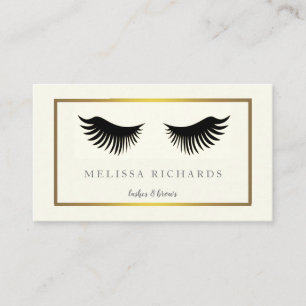Professional Eyelashes Makeup Artist Black Busines Business Card