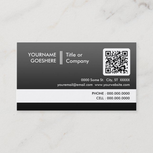 professional fade QR code Business Card (Front)