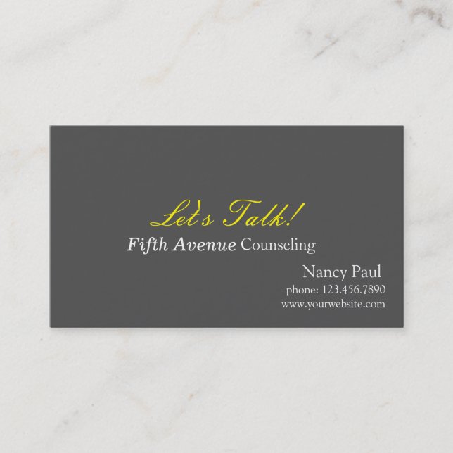 Professional Family, Marriage, Youth Counseling Business Card (Front)