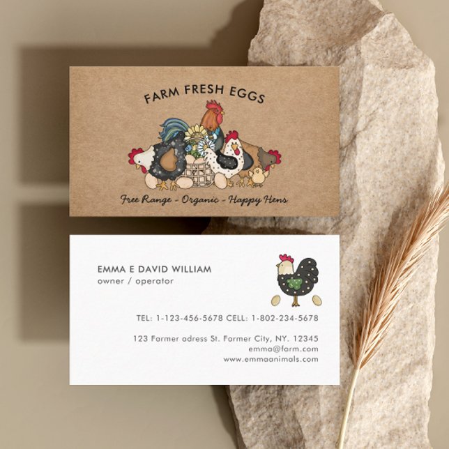Professional Farm Fresh Eggs Chicken Egg Business Card (Creator Uploaded)