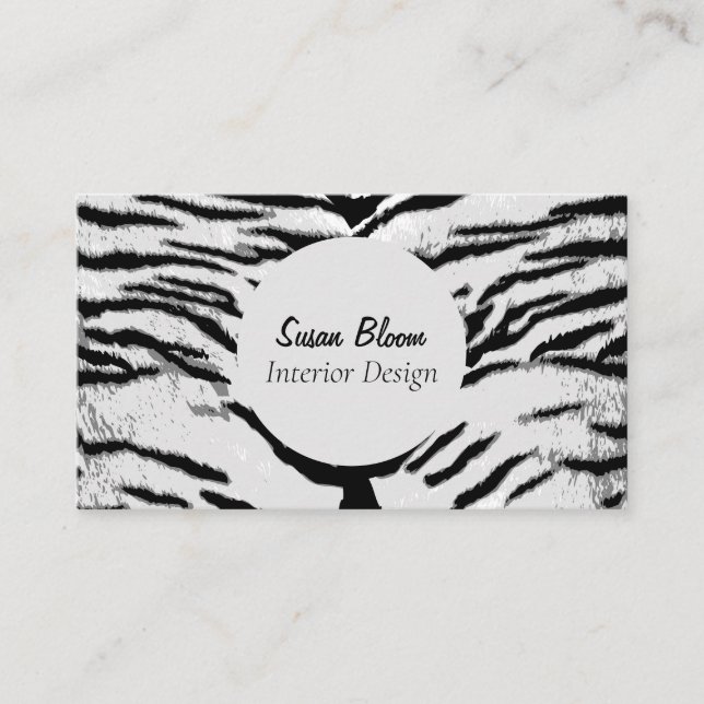 Professional Faux Animal Stripe Business Card (Front)