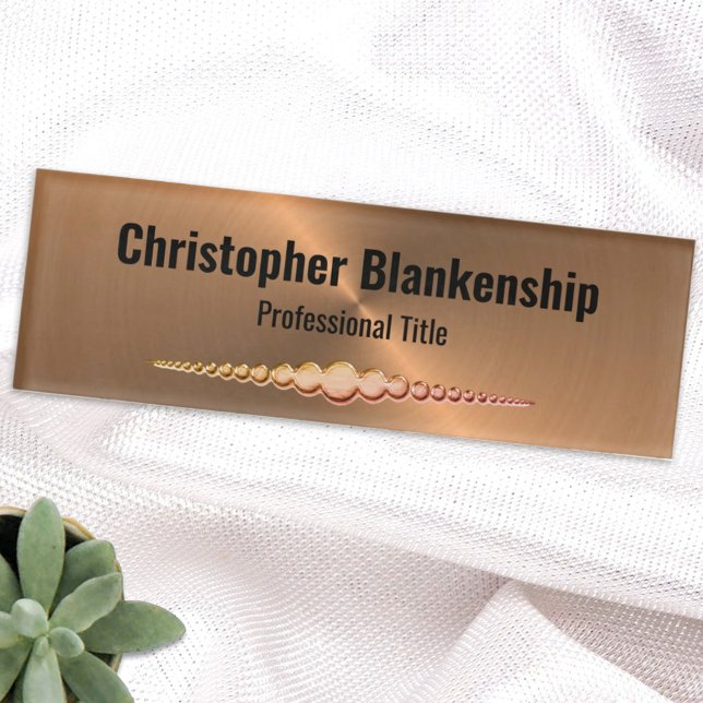 Professional Faux Copper Metallic Custom Name Tag (Creator Uploaded)