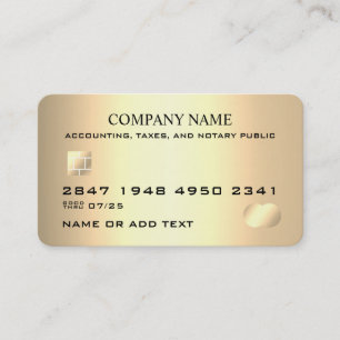 Professional Faux Gold Credit Card Business Card