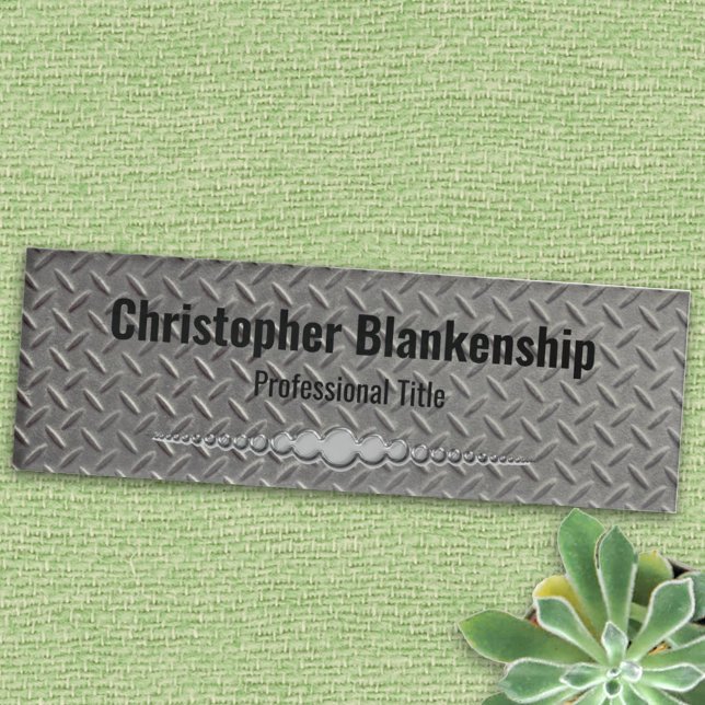 Professional Faux Metal Diamond Plate Name Tag (Creator Uploaded)