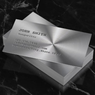 Professional Faux Metal Songwriter Business Card
