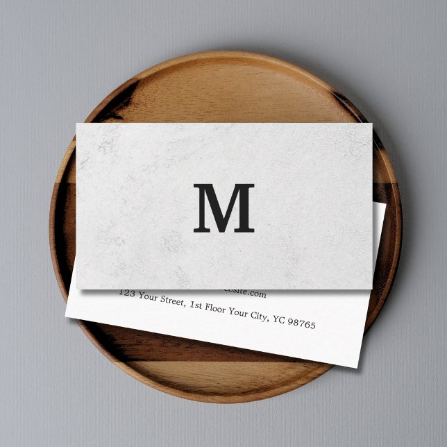 Professional Faux Stone Black Monogram Business Card (Creator Uploaded)