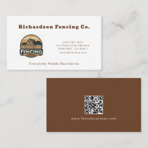Professional Fence Company Fencing Service Business Card