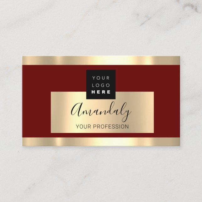 Professional Finance Investment Services Gold Logo Business Card (Front)