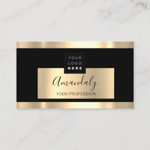Professional Finance Services Gold Logo VIP Black Business Card