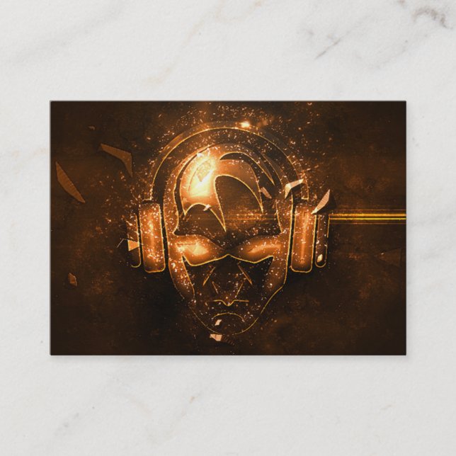 Professional fire exploding DJ logo business card (Front)