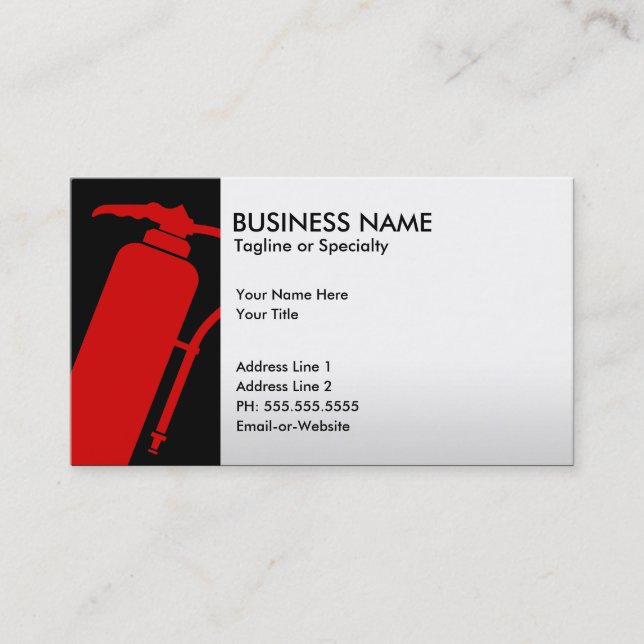 professional fire extinguisher business card (Front)