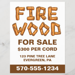 Professional Firewood Wood For Sale Custom Flyer