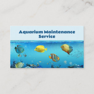 Professional Fish Aquarium Maintenance Service Business Card