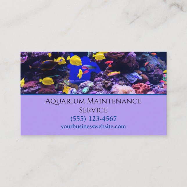 Professional Fish Aquarium Maintenance Service Business Card (Front)