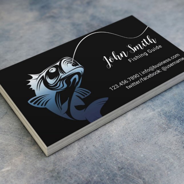 Professional Fishing Guide Fishing Charters Business Card (Creator Uploaded)
