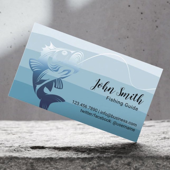 Professional Fishing Guide Service Blue Shades Business Card (Creator Uploaded)
