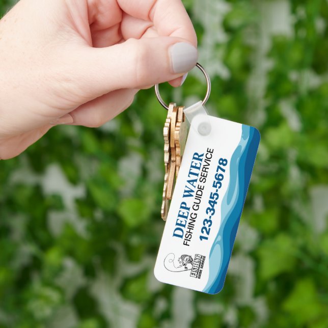 Professional Fishing Guide Service Key Ring (Hand)