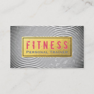 Professional Fitness Personal Trainer Black & Gold Business Card