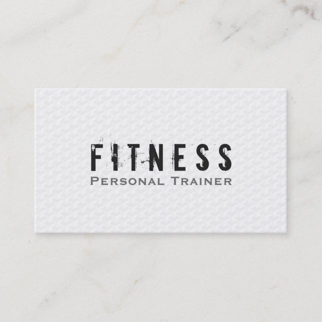 Professional Fitness Personal Trainer Simply White Business Card (Front)