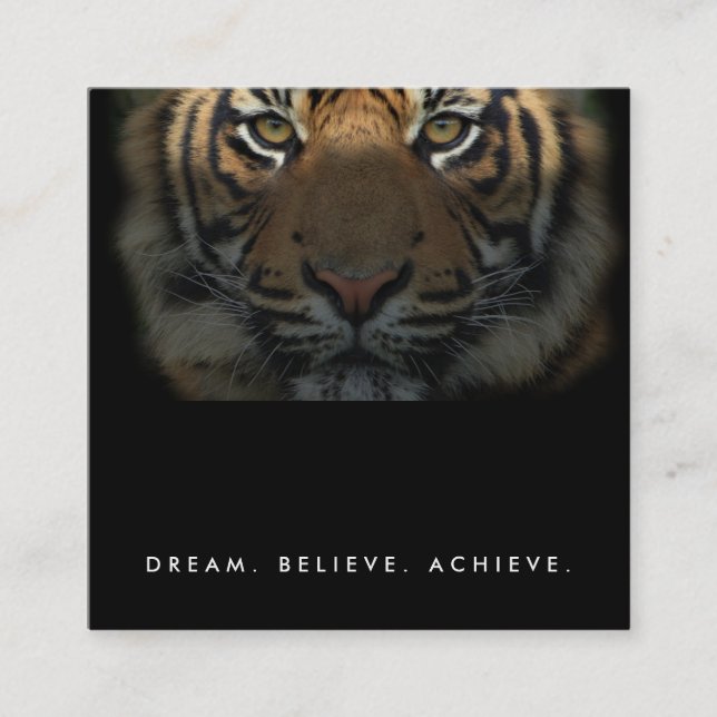 Professional Fitness Trainer Studio Elegant Luxury Square Business Card (Front)