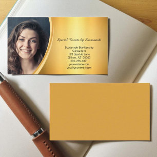 Professional Flared Gold Custom Photo Business Card