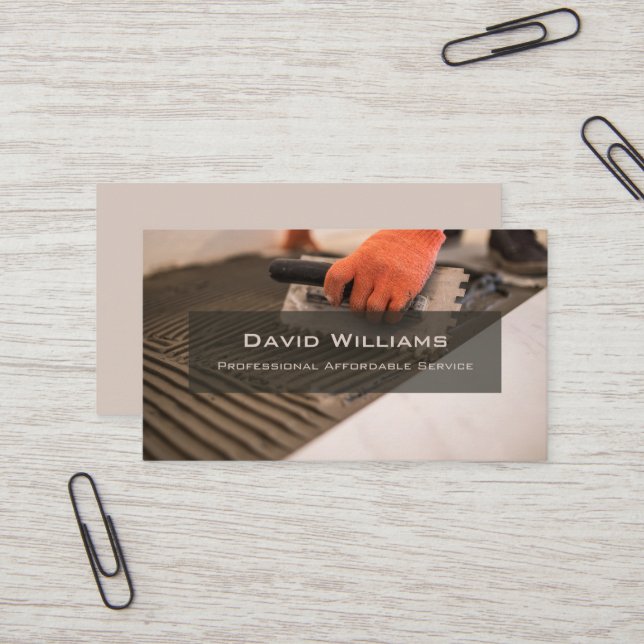 Professional Flooring and Tiler Business Card (Front/Back In Situ)