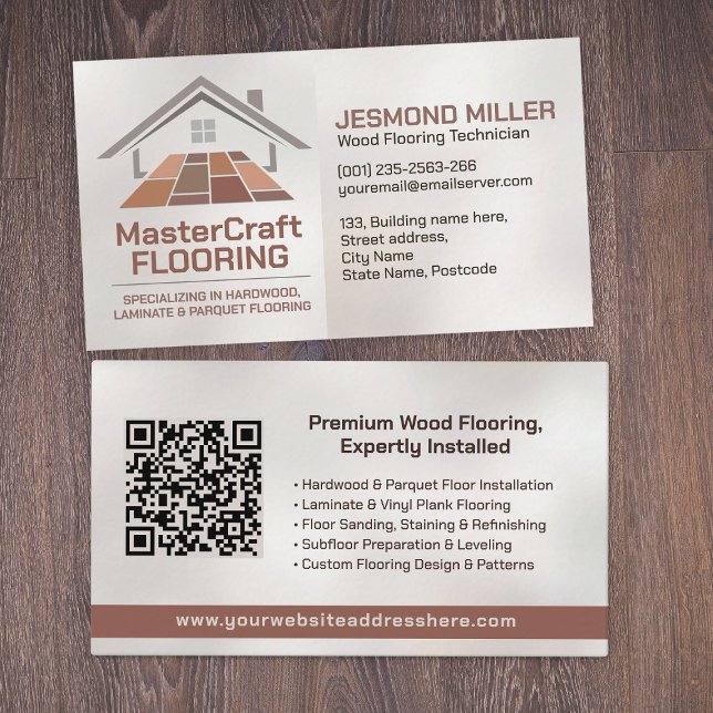 Professional Flooring Services -Floor installation Business Card (Creator Uploaded)