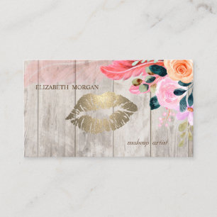 Professional Floral Feather ,Lips,Wood Texture Business Card