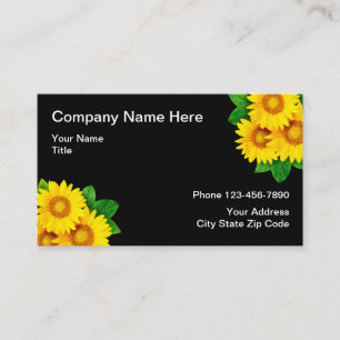 Professional Floral Sunflower Design Business Card