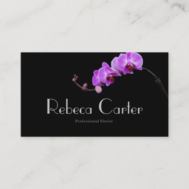 Professional Florist Business Card Orchid (Front)