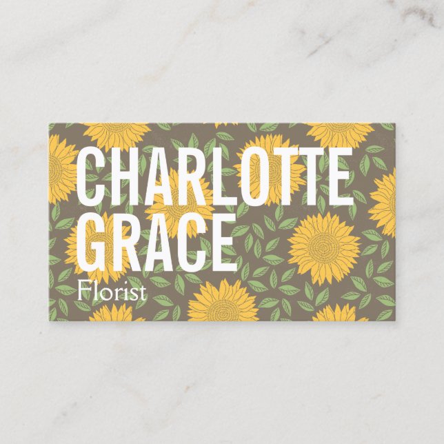 Professional Florist Flower Themed Personalised Business Card (Front)