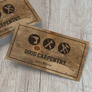 Professional Frame Wood Carpentry Repair Business Card
