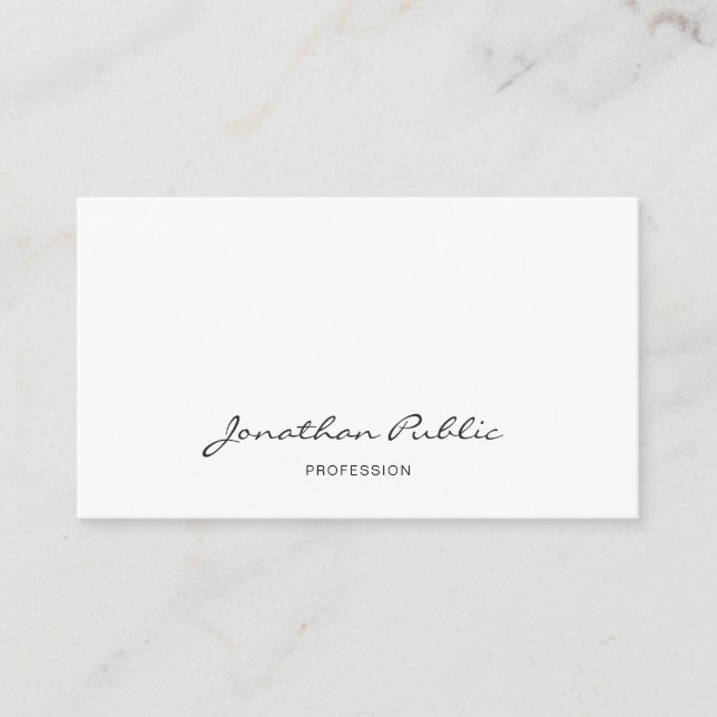 Professional Freehand Script Elegant Modern Chic Business Card (Front)