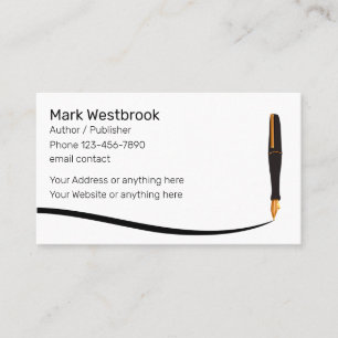 Professional Freelance Writer Author Business Card