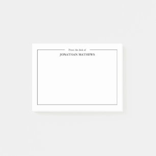 Professional From the desk of Name Square Border Post-it Notes