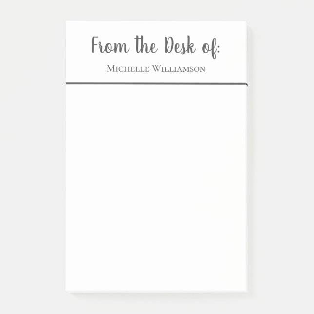 Professional From the Desk of Personalised  Post-it Notes (Front)