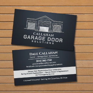 Professional Garage Door Services Technician Business Card