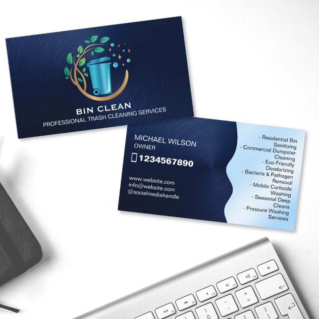 Professional Garbage Bin Cleaning Trash Can Wash Business Card (professional garbage bin cleaning)