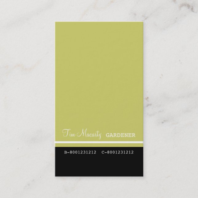 Professional Gardener Calling Business Card (Front)